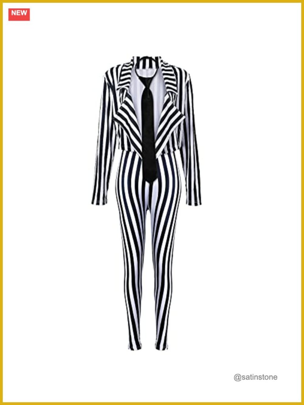 SATINIOR Halloween Striped Costume Set 3-Piece Blazer Leggings Tie